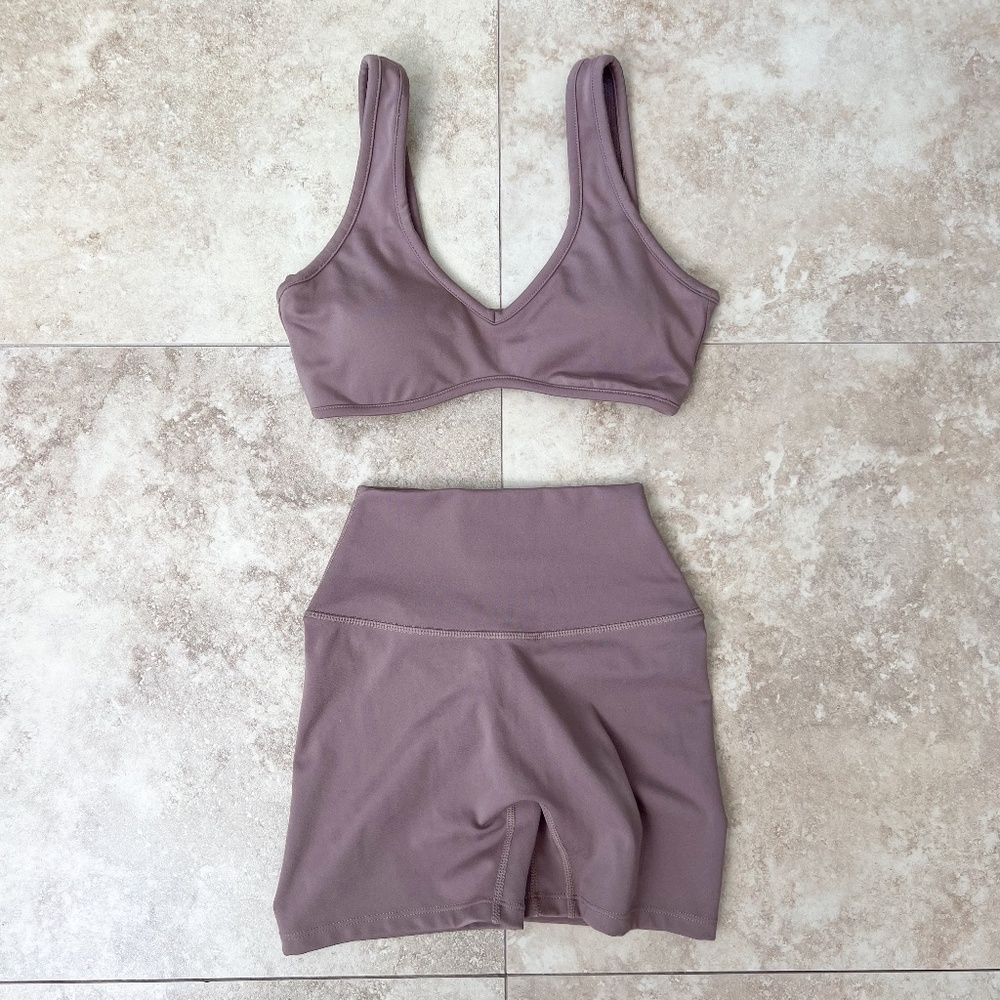 Crop Shop Boutique CSB Serenity Scrunch Shorts and Isla Crop Taupe XS/S